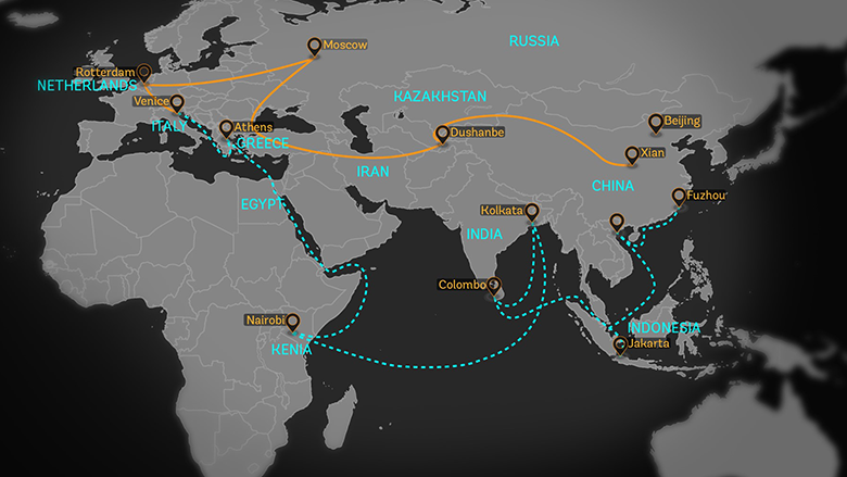 China Belt and Road image diagram